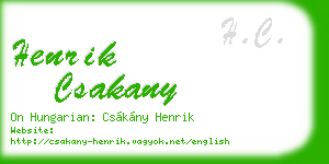 henrik csakany business card