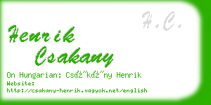 henrik csakany business card
